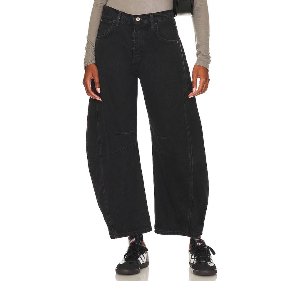 Free People We The Free Good Luck Mid Rise Barrel Jeans Black 26